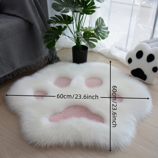 Beautiful Cute Cat Paw Design Carpet for Home Decoration, Soft and Plush Floor Mat for Living Room or Bedroom, Perfect Valentine's Day Home Ornament, Aesthetic Addition to Your Home Décor.