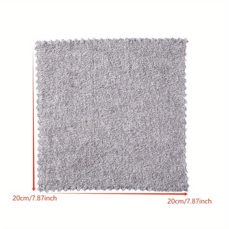 Keep your dishes spotless with our Bamboo Charcoal Fiber Dishwashing Rag - Say goodbye to oil stains and lint! This absorbent towel also doubles as a scouring pad for tough messes in the kitchen or car wash.