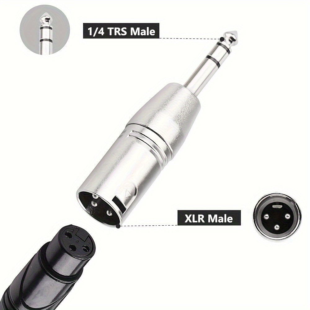 TRS to XLRM Adapter for microphones, made with metallic construction