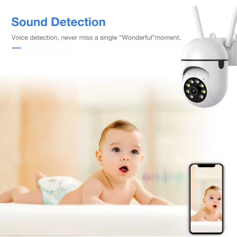 Indoor Video Surveillance Camera with Color Night Vision, Auto-Tracking, and 4X Digital Zoom - USB Powered for Home Safety - 1080P WiFi Security Camera