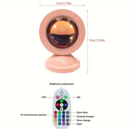 RGB quyosh botishi LED tun chirog'i proyektori, yotoqxona va yashash xonasi bezatish, partiyalar, to'ylar, lagerda foydalanish uchun masofadan boshqarish pulti bilan, USB quvvatlanadi.