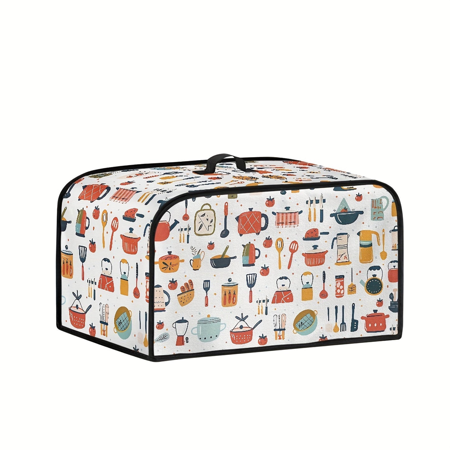 Protect your 6-8 Quart Crockpot with a Cartoon Kitchen Utensil Dust Cover. This lightweight cover is stain-resistant and features a convenient top handle and storage pockets to keep your kitchen tidy. Keep your slow cooker clean and protected with this