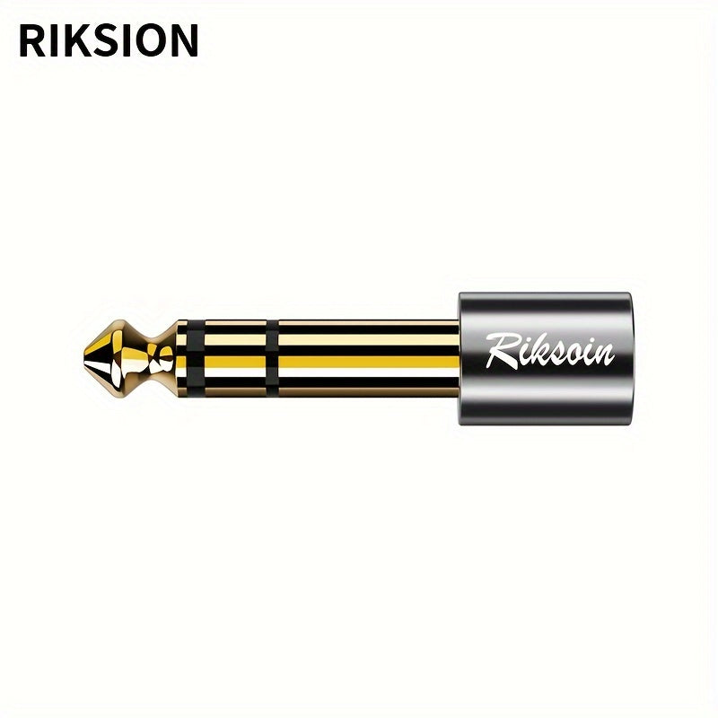 RIKSOIN Премиум Золотой Аудио Адаптер - 3.5мм до 6.5мм Стерео Звуковой Адаптер для различных устройств - Прочный Сплавный Конструктив