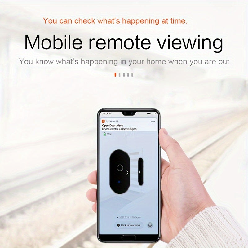 Tuya WiFi door/window detector for smart home, compatible with Alexa and Google Assistant.