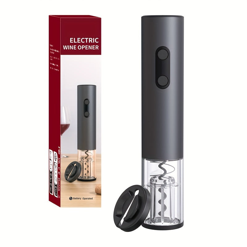 One piece Battery Powered Electric Wine Opener with Automatic Corkscrew, Cutter, and Kitchen Supplies