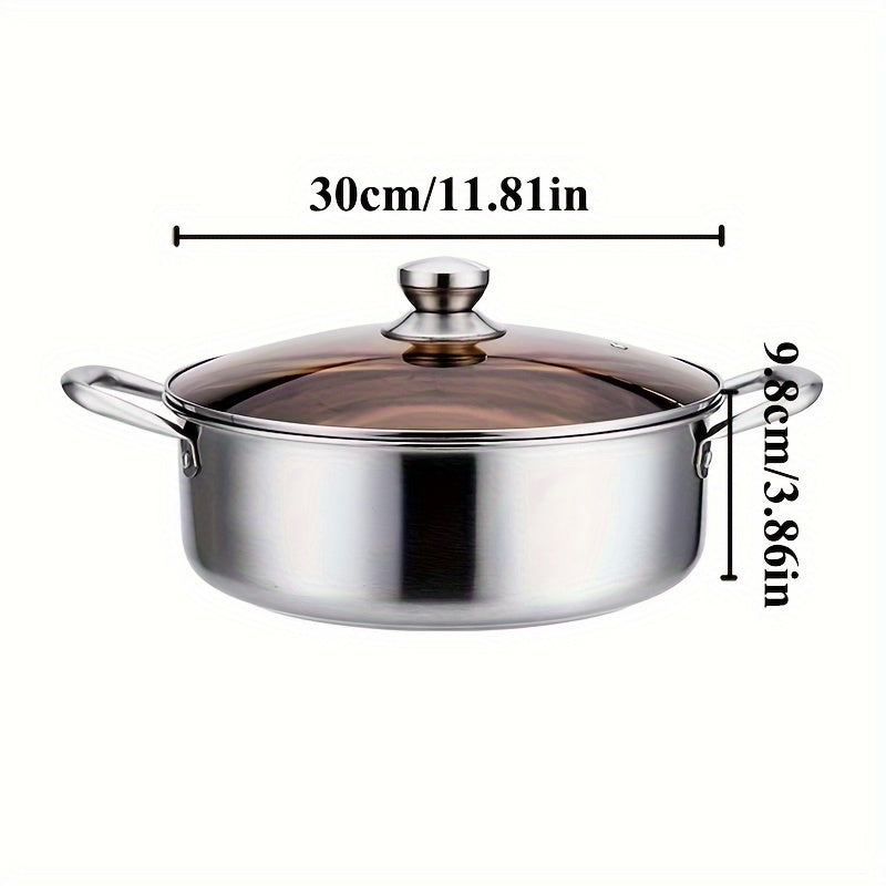 High-Quality Stainless Steel Hot Pot Set - Durable, Extra-Thick Cooking and Soup Pots for Home Kitchens