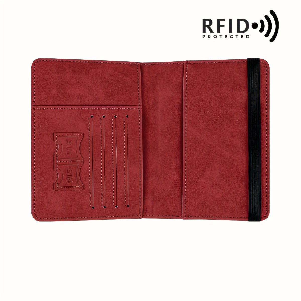 RFID Passport Holder, thin retro PU wallet for travel documents