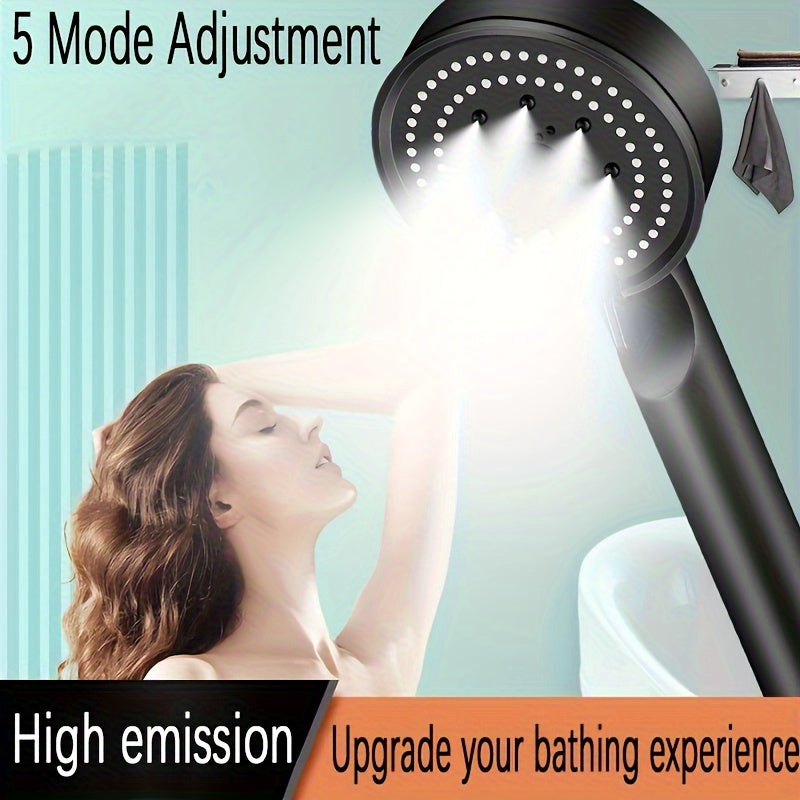 1pc 5-Mode High-Pressure Wall Mounted Shower Head