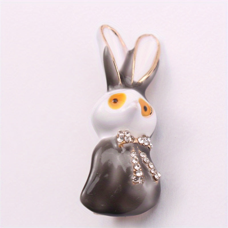 Rinestones bilan bezatilgan Glamorous Rabbit Brooch - Kiyimlaringiz, sumkalar va shlyapalar uchun ko'p qirrali va hashamatli qo'shimcha