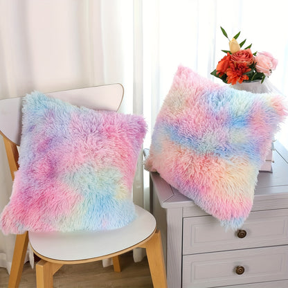 Luxurious 40.64x40.64 cm Fluffy Throw Pillow Cover with Zip Closure - Soft, Fuzzy Square Case for Sofa & Bedroom Decor, Hand Wash Only, Modern Home Decor. Pillow insert not included.