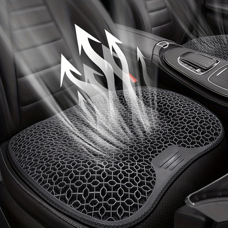 Gel seat cushion with honeycomb design for cool, comfortable and supportive seating