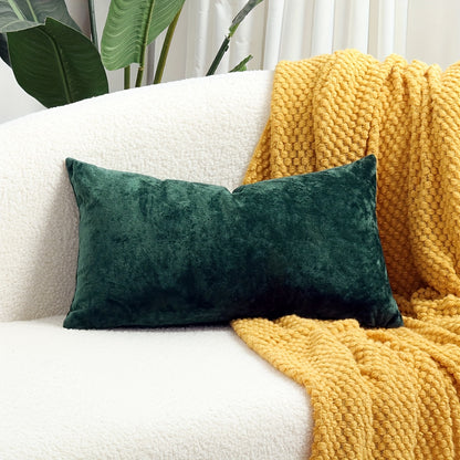 Luxurious velvet throw pillow cover with speckled texture, perfect for sofa and bed. Contemporary style with zip closure, machine washable. Made of 100% polyester.