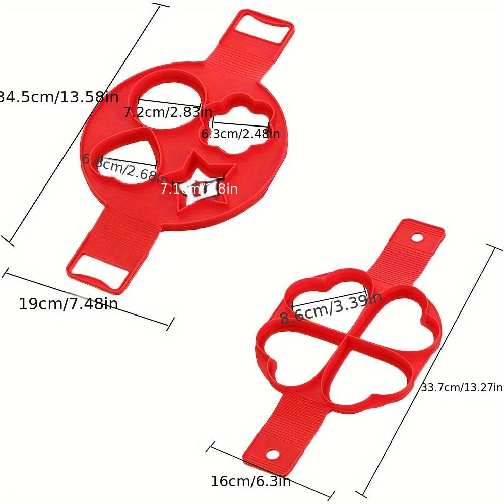 Silicone Egg Omelet Mold - Create Flower, Heart, Star, and Round Shaped Omelets with this Multifunctional Pancake Maker for Home Kitchen, Restaurant, Bento Accessories, and Kitchen Supplies