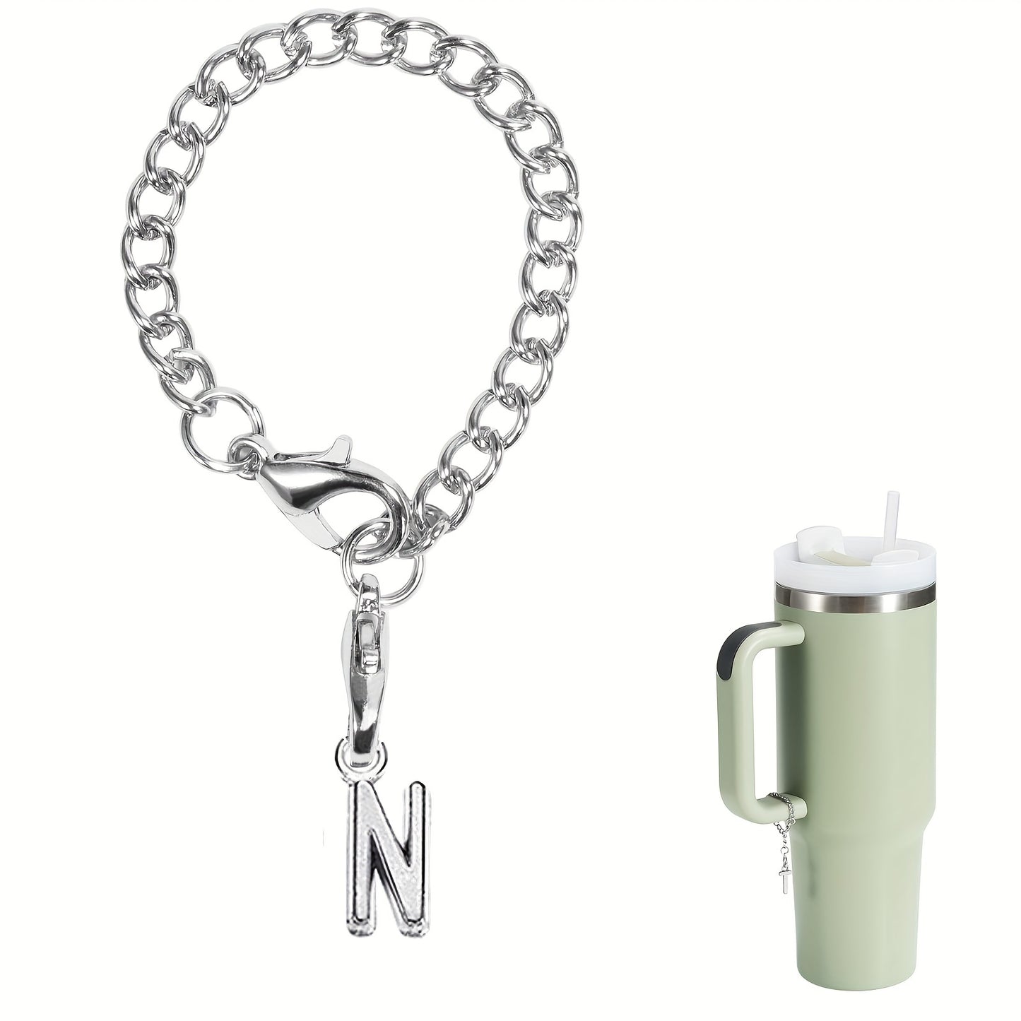 1-pc letter charm accessory for tumblers and water bottles.