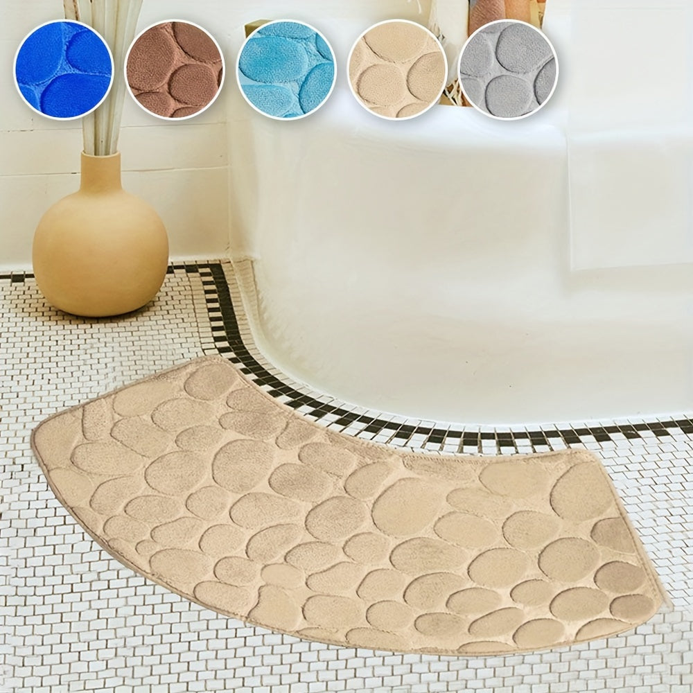 This versatile pebble curved bathroom mat is perfect for any room in your home. Its absorbent and quick-drying material makes it a great kitchen floor carpet, while its non-slip design and super soft texture make it ideal for entryways. Use it in the