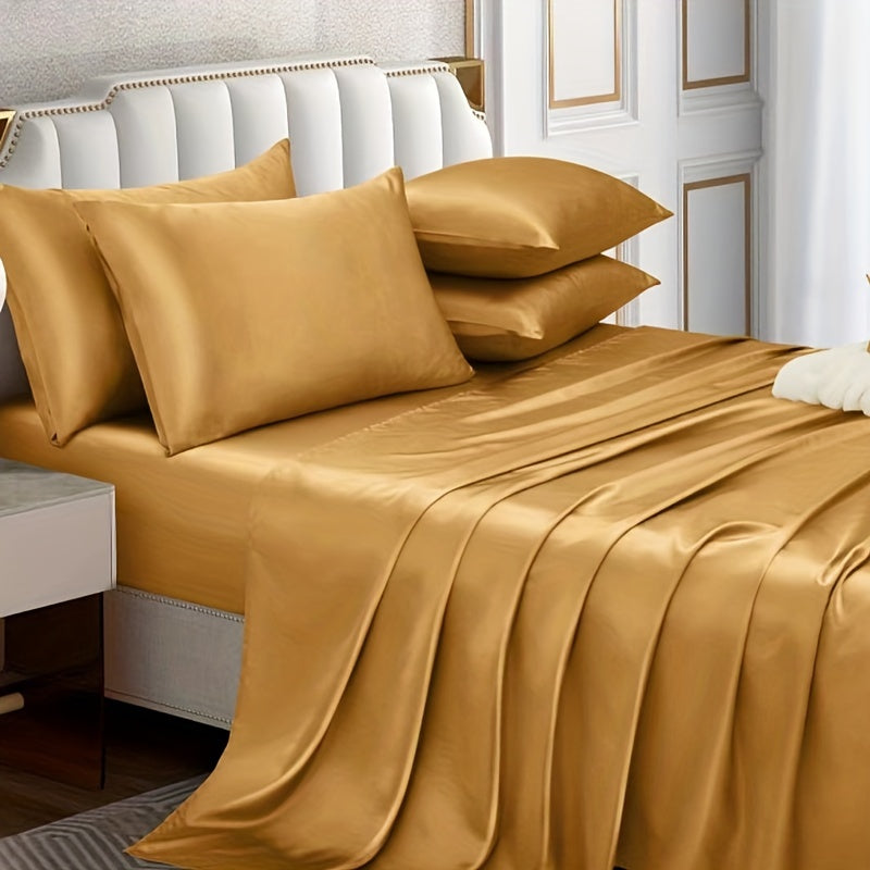 Satin Pillowcase in Queen Size, Envelope Closure for Silky Softness, Cooling Breathable Polyester Fabric, Machine Washable, Features Active Printing and Woven Craftsmanship, Lightweight at 80-85g Square Weight.