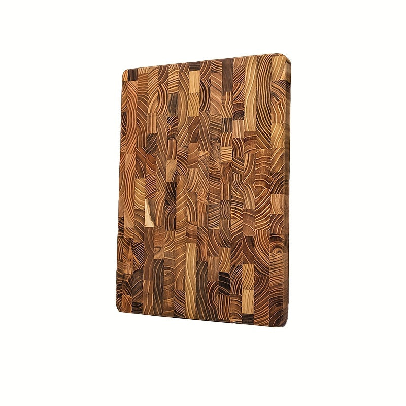 Rectangular Cutting Board made from Solid Teak Wood, Ideal for Kitchen Use. Features High-Quality Wood Core, Food-Safe, and Creative Splicing Design. Perfect for Holiday Entertaining, including Christmas, Halloween, Easter, Hanukkah, and Thanksgiving.