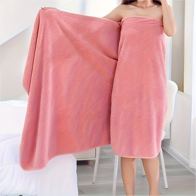 Solid color bath sheet, large and soft, skin-friendly, highly absorbent towel for home bathroom use. Measures 88.9*177.8cm.