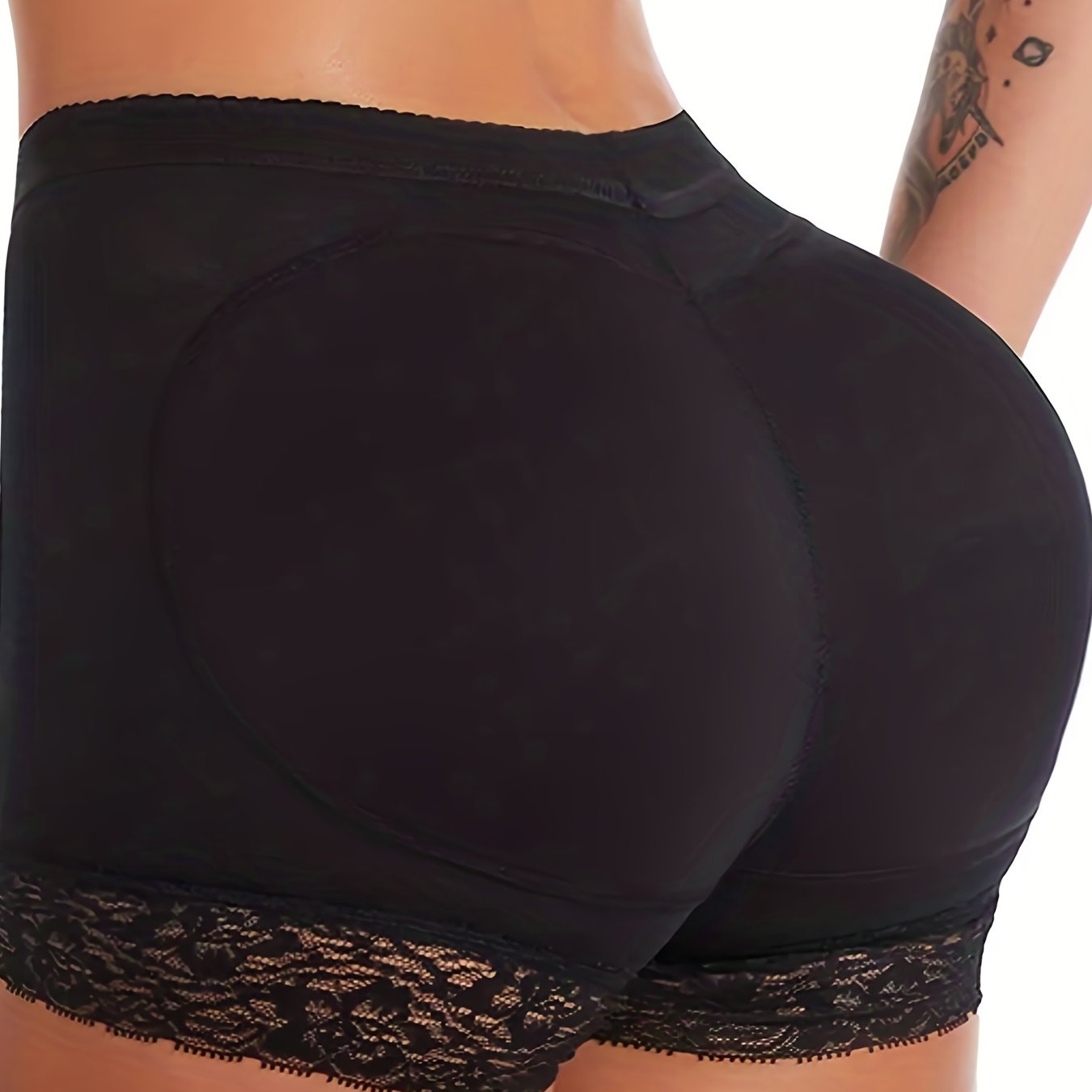 Shaping panties with lace trim for tummy control and buttocks lifting, women's underwear and shapewear.