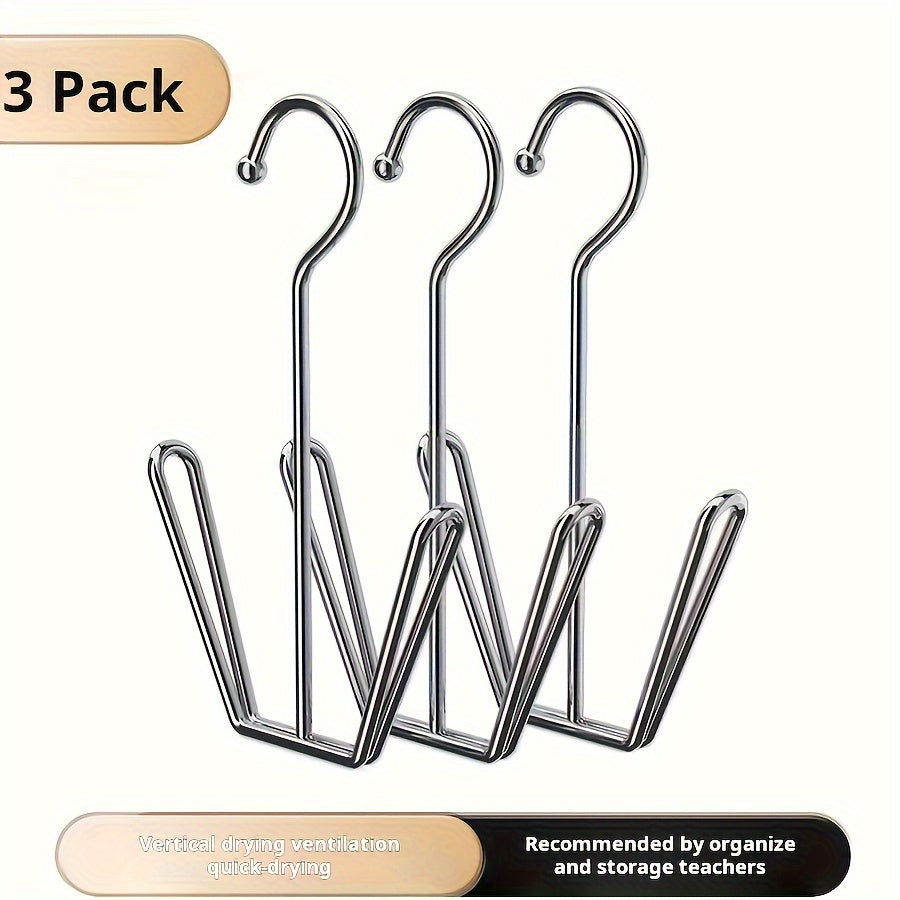 Stainless Steel U-shaped Shoe Drying Rack - Set of 3 or 5 Pieces for Drying Shoes Outdoors. Multifunctional, Windproof, and Simple Design with Hanging Slippers Hook. Perfect for Home Use. Includes Utility Hooks