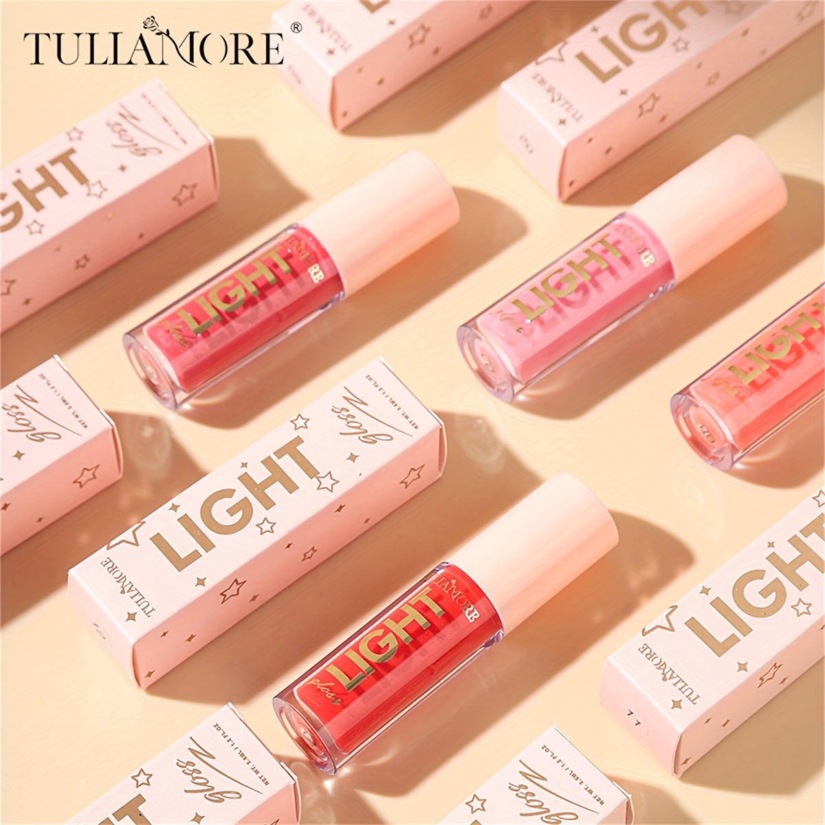 12 colors of lip oil for daily use, providing moisturizing and hydrating benefits with a mirror shine finish.