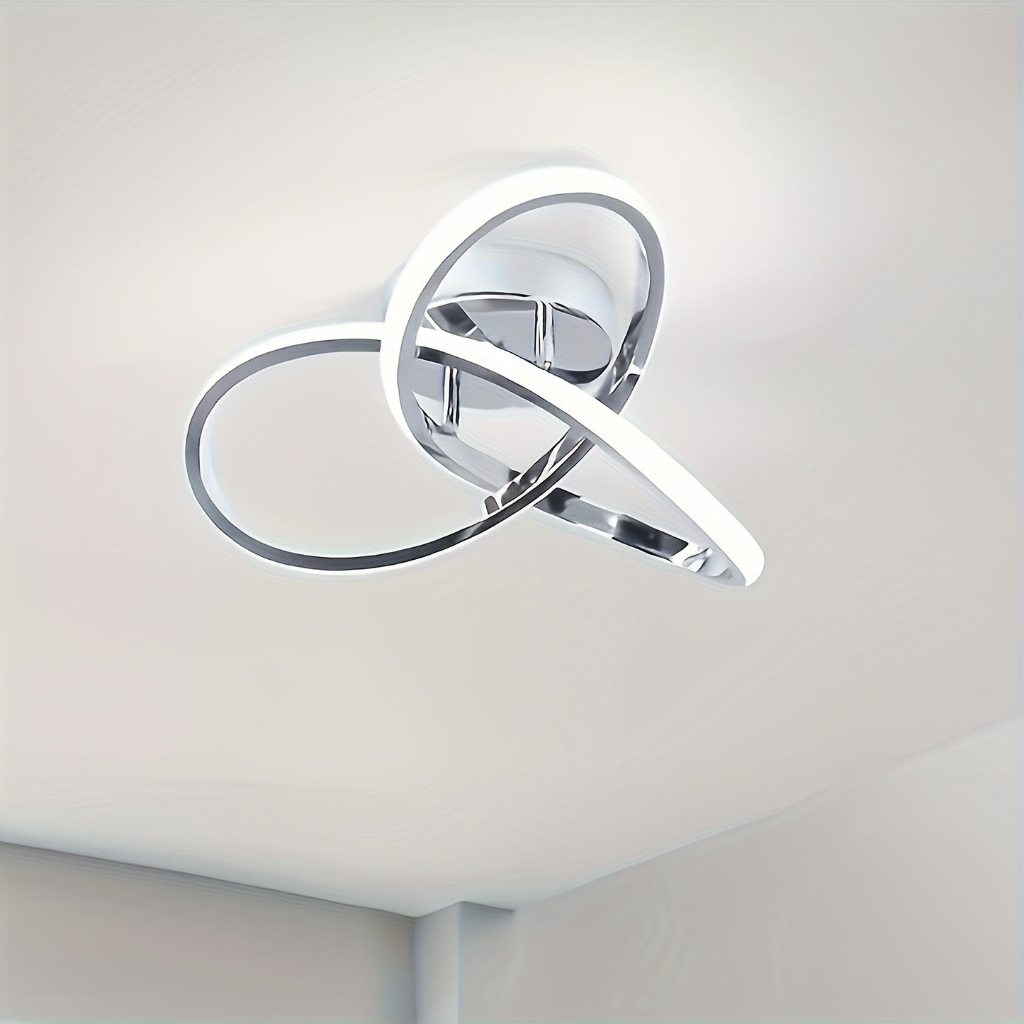 Modern LED Ceiling Chandelier with Metal Shade, Energy-Efficient, for Various Rooms - Creative Curve Spiral Design