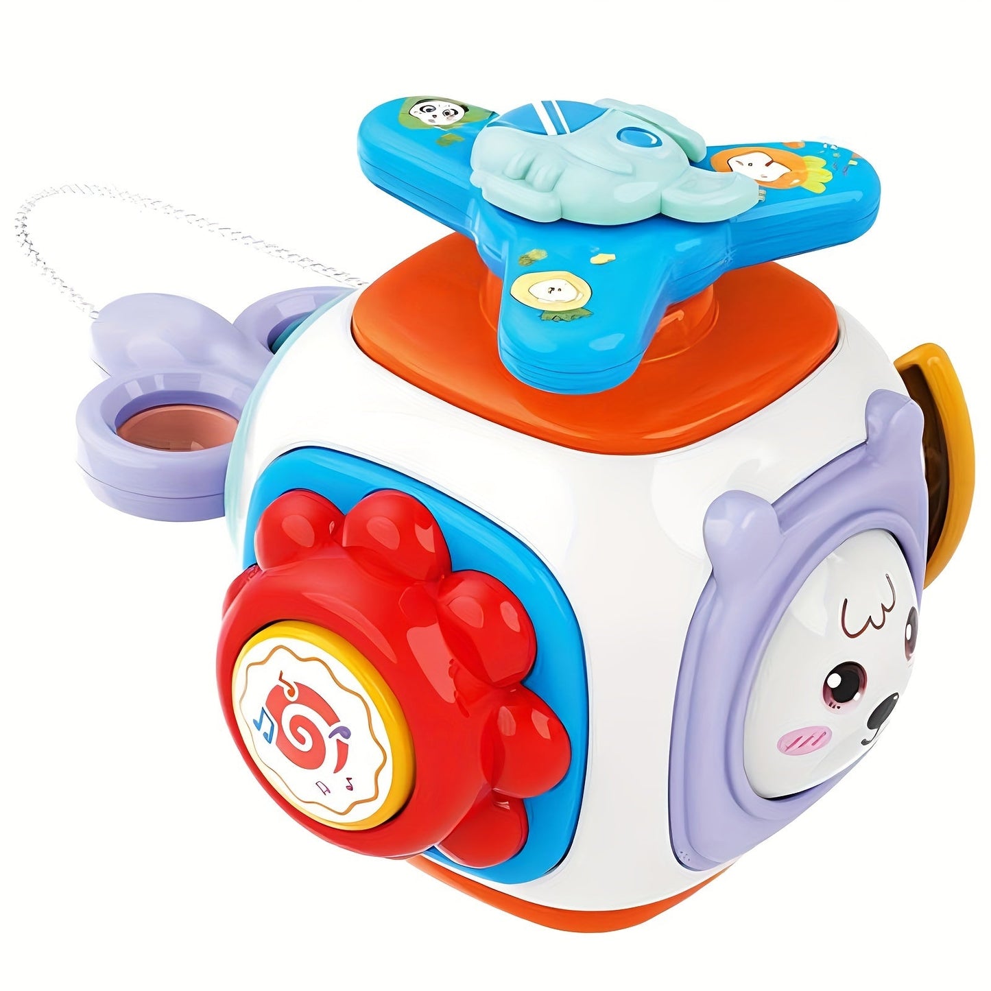 EDUVANKU presents the 1pc 8-in-1 Busy Ball Cube, a fun and engaging ABS educational toy designed for toddlers. This multi-function toy features activities that promote fine motor skills development, hand-eye coordination, and thinking skills. The Busy