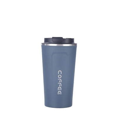 Reusable stainless steel travel mug in 12.85oz/17.25oz sizes, leak-proof and insulated for hot or cold drinks, ideal for both summer and winter, perfect birthday gift. Hand wash only.