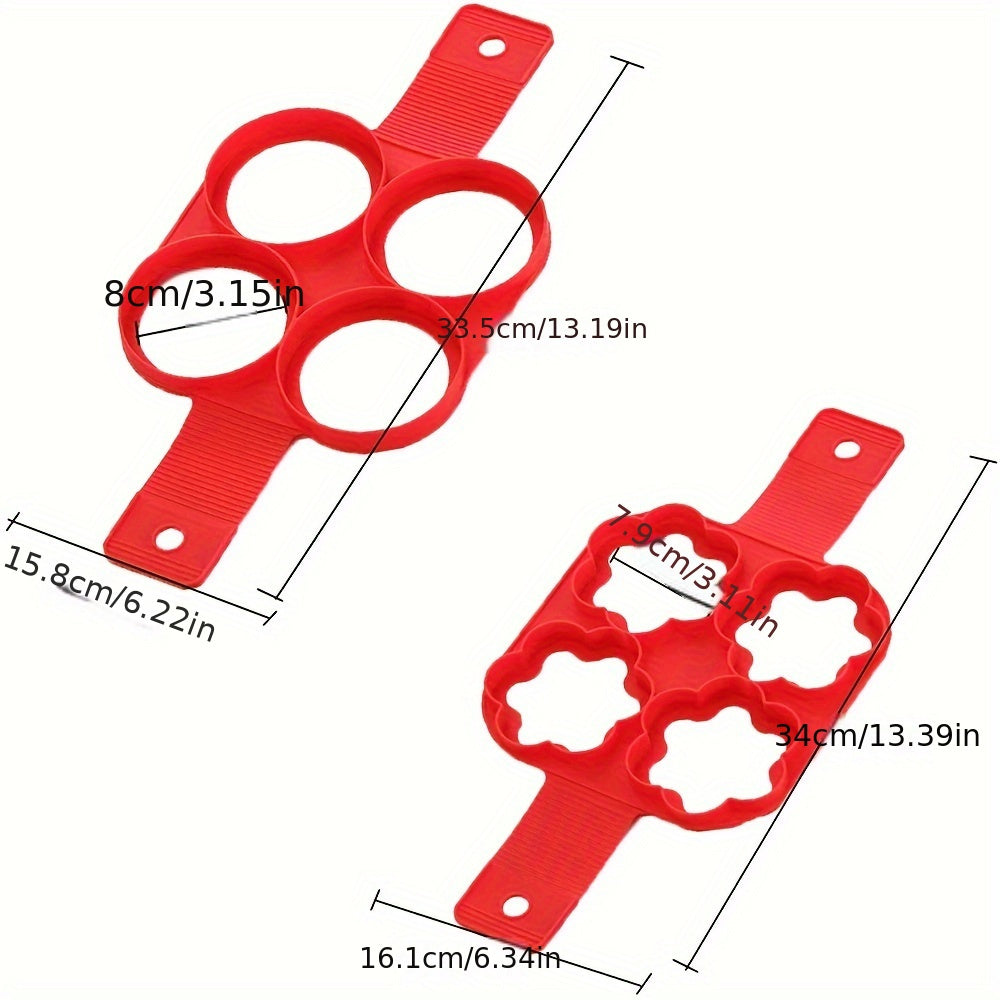 Silicone Egg Omelet Mold - Create Flower, Heart, Star, and Round Shaped Omelets with this Multifunctional Pancake Maker for Home Kitchen, Restaurant, Bento Accessories, and Kitchen Supplies