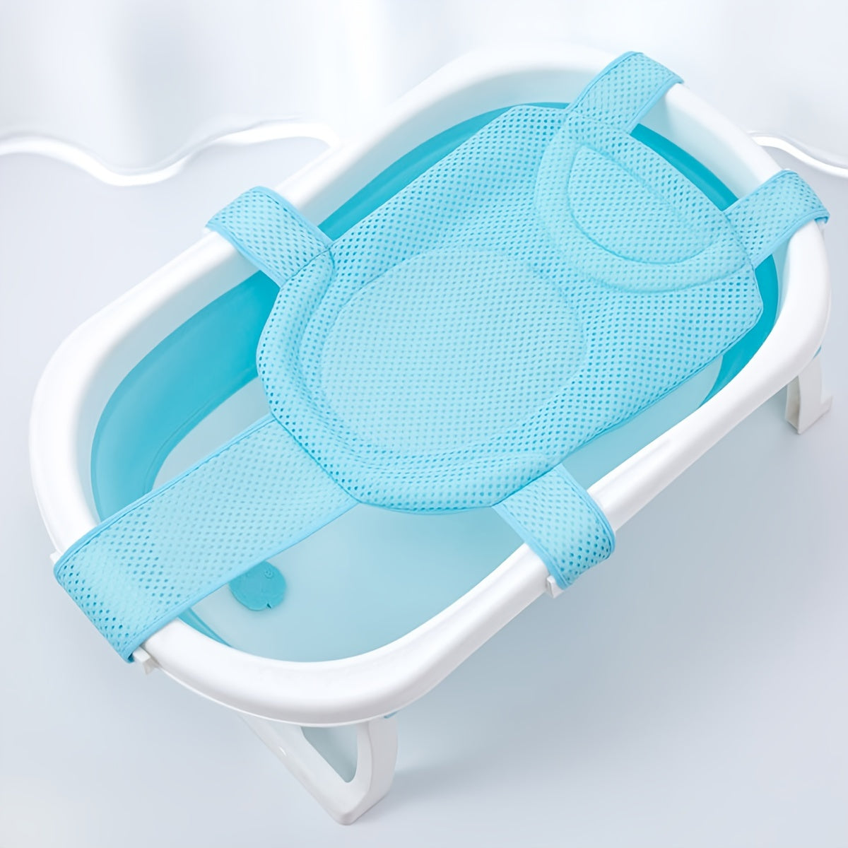 The Youngsters' Breathable Bath Support features a T-shaped mesh net with 5 buckles, providing a non-slip floating mat for safe and fun bath time. It makes a perfect gift for the holiday season, Autumn Festival, or Thanksgiving. Available in white and