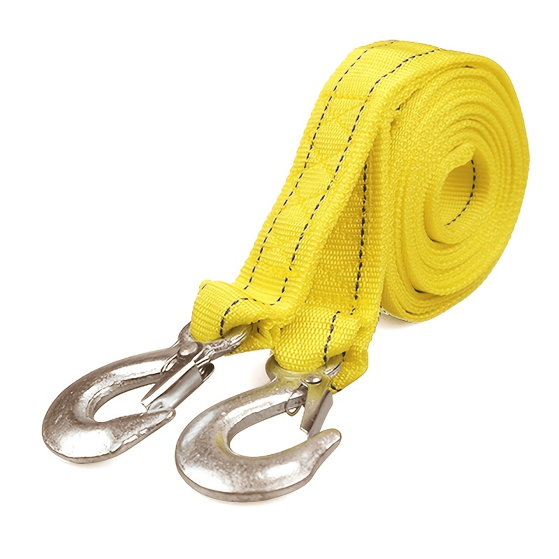 4m Heavy-Duty Towing Rope with Hooks, Ultra-Strength Nylon Recovery Strap, Reinforced Eyelets, Soft-Loop Ends, Water-Resistant Storage Bag for Towing, Off-Road, Recovery