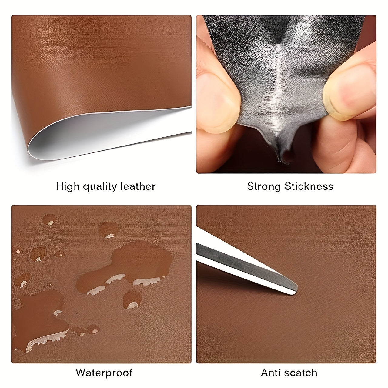 Self-adhesive PU leather sofa repair patch for furniture.