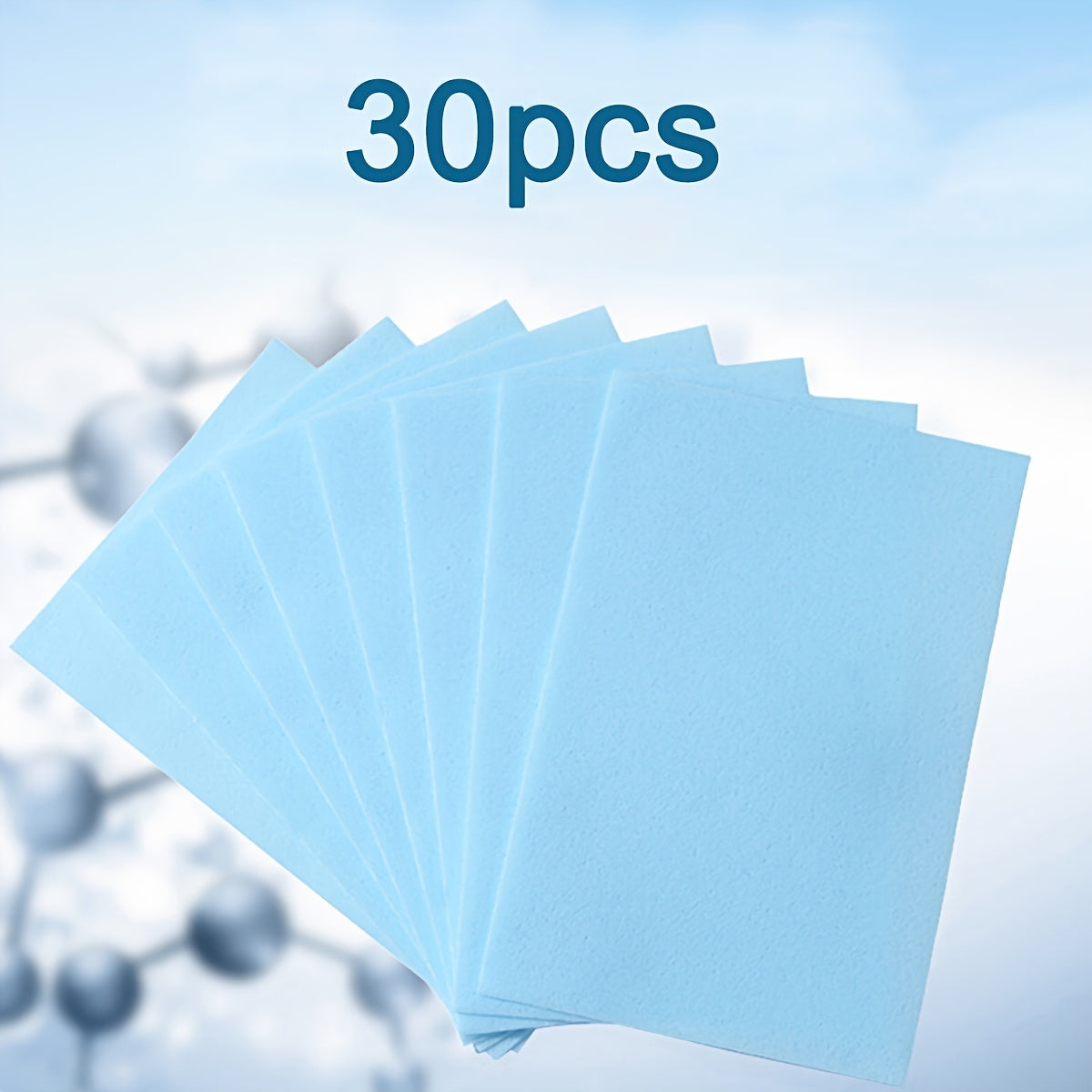 Bulk pack of Blue Multi-Purpose Cleaning Sheets with Non-Scratch Foam Pads for Home & Outdoor Use. Stain Remover suitable for all surfaces including Living Room, Bathroom, Toilet, Kitchen, and Furniture - Perfect for Cleaning Enthusiasts.