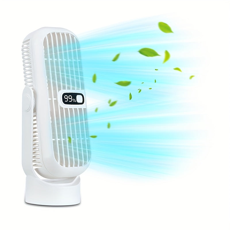 Portable Wireless Desktop Fan, 1pc, with 5-Speed Small USB Desktop Fan, Mini Cooling Fan, Rotatable Silent Tower Fan with LED Digital Display. Perfect gift for Home, Office, Dorm, Outdoors, School, Fishing, Camping, and Travel.