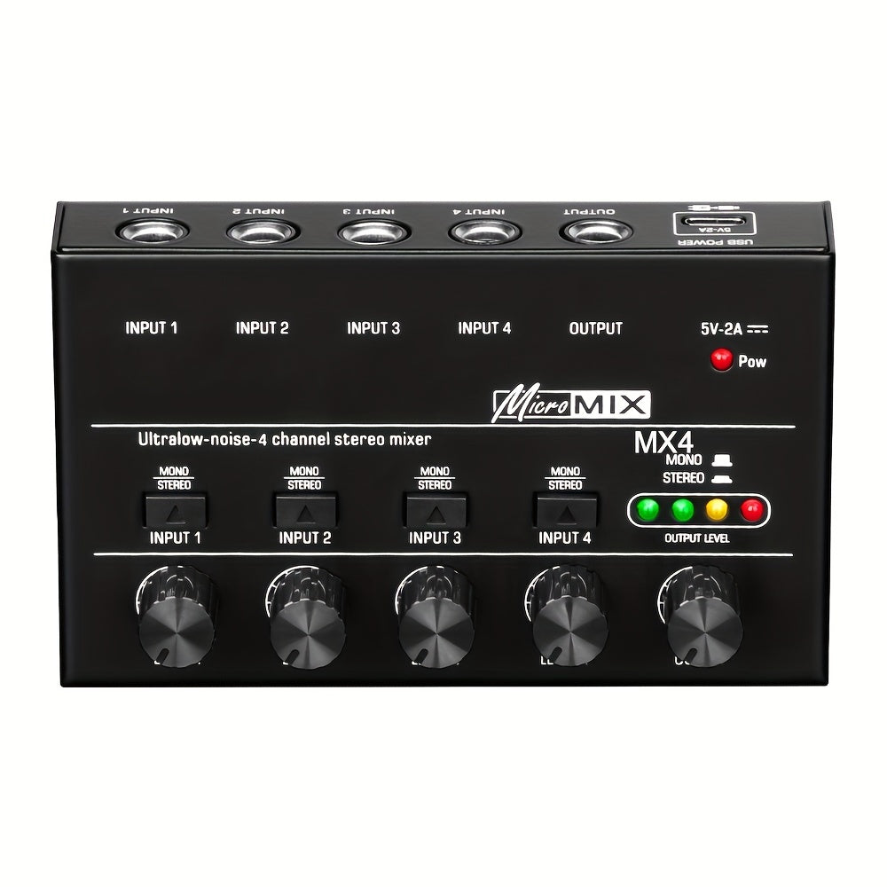 4-8 Channel Line Mixer with Ultra Low Noise, Easy Operation, DC5V Power Supply