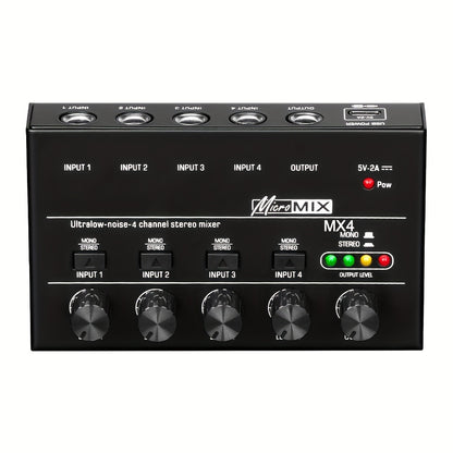 4-8 Channel Line Mixer with Ultra Low Noise, Easy Operation, DC5V Power Supply