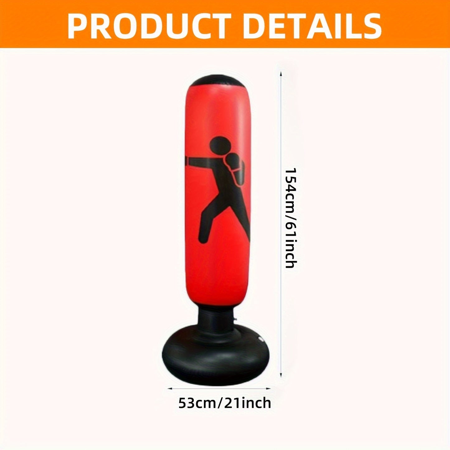 Freestanding inflatable punching bag for kids with stand. Includes gloves for karate and kickboxing. Ideal gift for boys and girls.