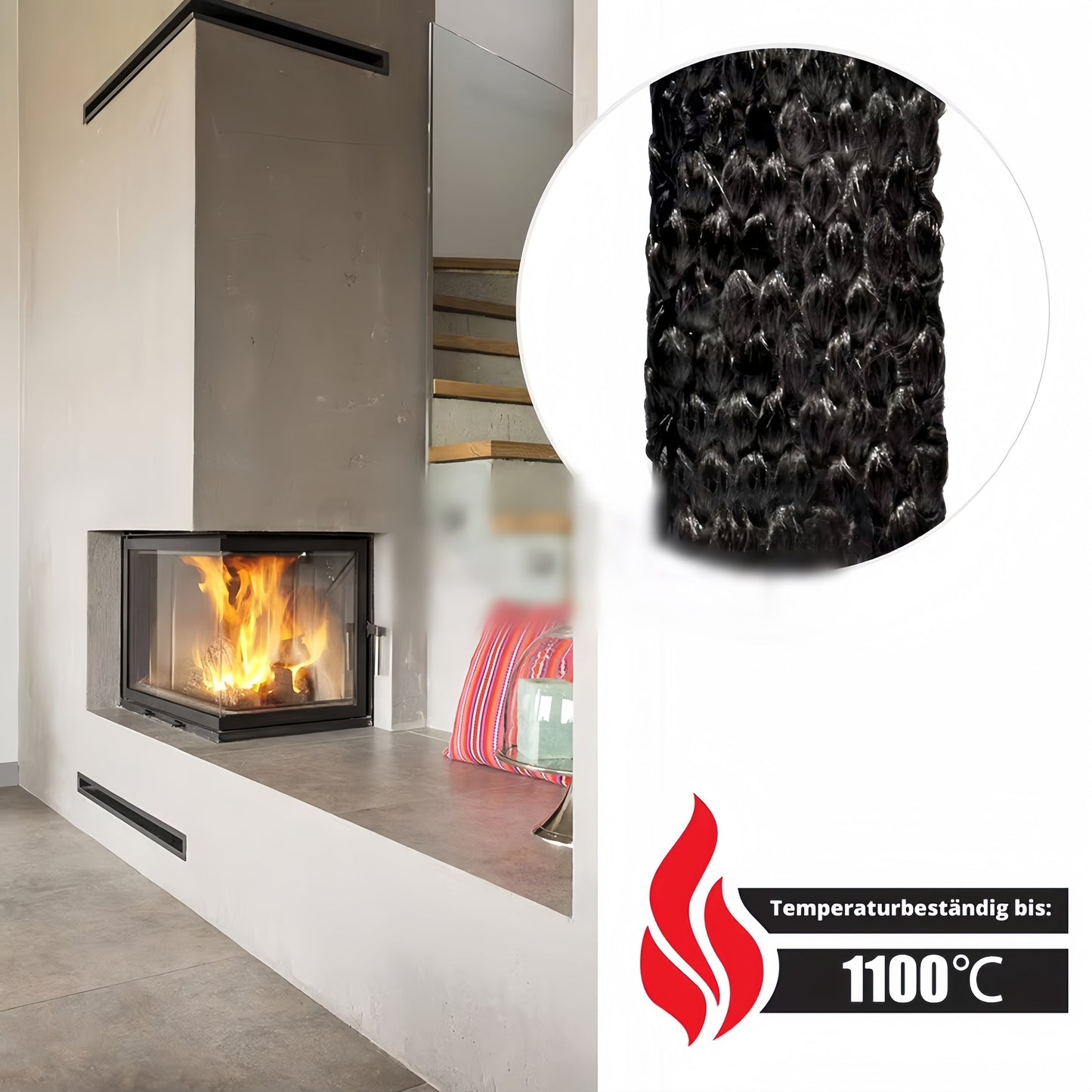 '- Black Flat Stove Rope with Self-Adhesive Backing - Available in 10mm, 15mm, and 20mm Sizes
- Ideal for Sealing Glass Fireplace Doors and Air Purifiers
- Simple Installation Process, No Power Required
- 6.5ft Length for Convenient Application