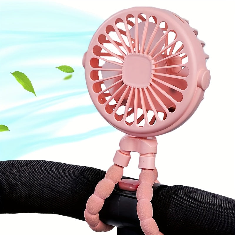 Compact and versatile, the Octopus-Shaped LED Light Mini Fan is a portable and wearable fan with a flexible tripod stand that can be easily attached to strollers, outdoor gear, tables, or used indoors. Made of durable plastic material, this fan is