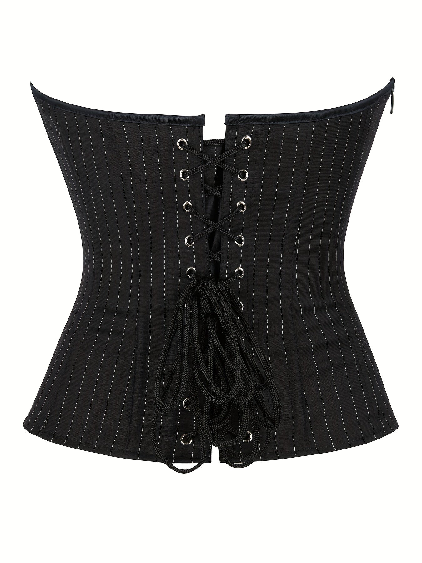 Sophisticated Striped Corset Top for Women with Built-in Bra Cups, Hand Washable.