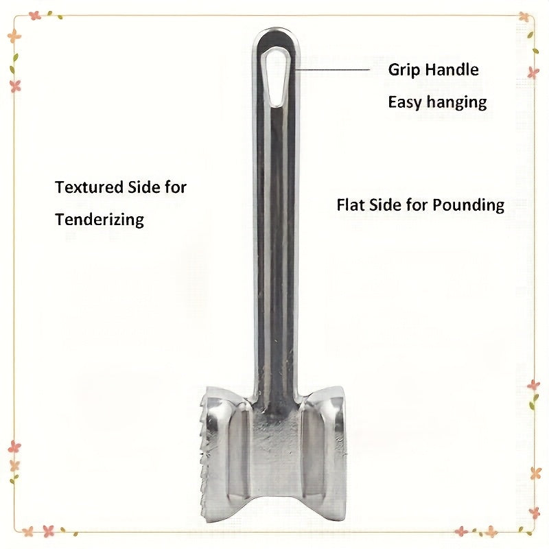 Молоток для отбивания мяса из нержавеющей стали для домашнего использования.
