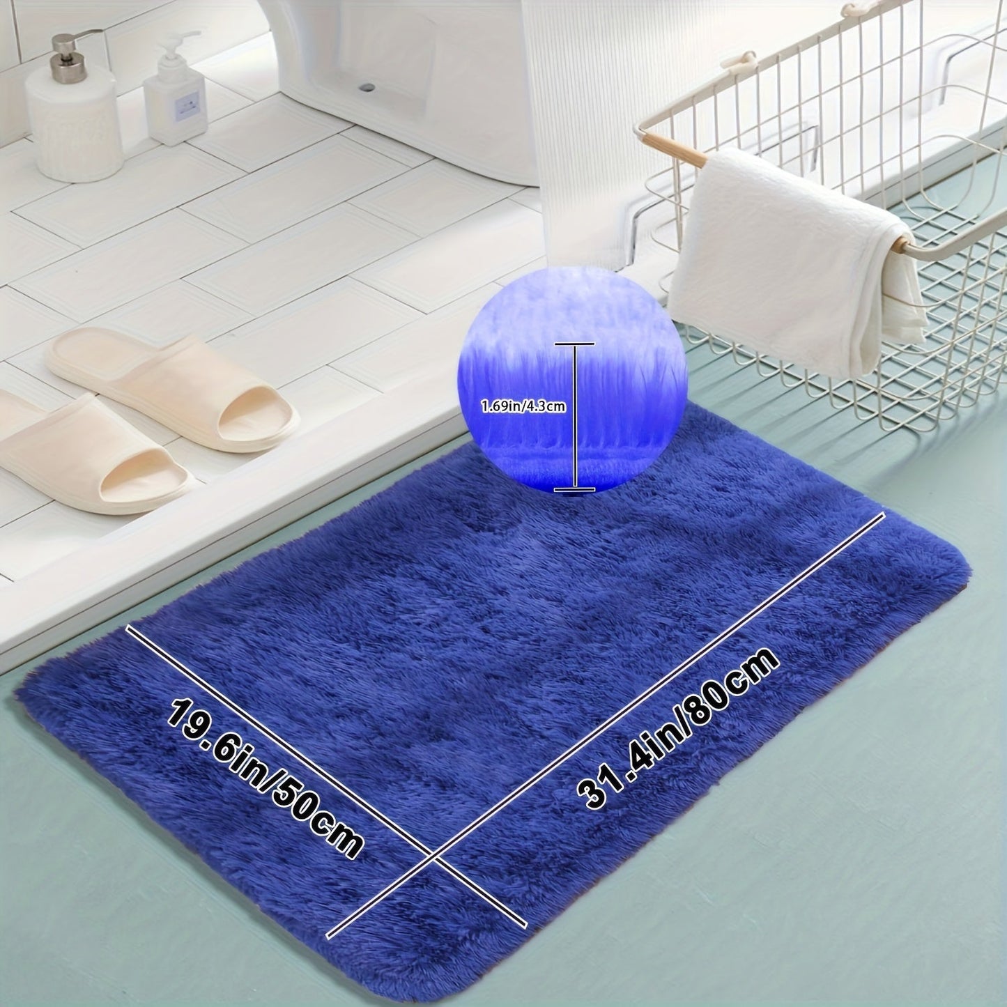 Soft Plush Bath Mat, 1 Piece, Non-Slip and Absorbent, Made of Ultrafine Fiber with Thick Anti-Slip Bath Rug, Non-Woven Backing, Rectangle Shape, Easy to Clean in Washing Machine, Low Pile Design, Polyester Material, Perfect for Bathroom Floor Decoration