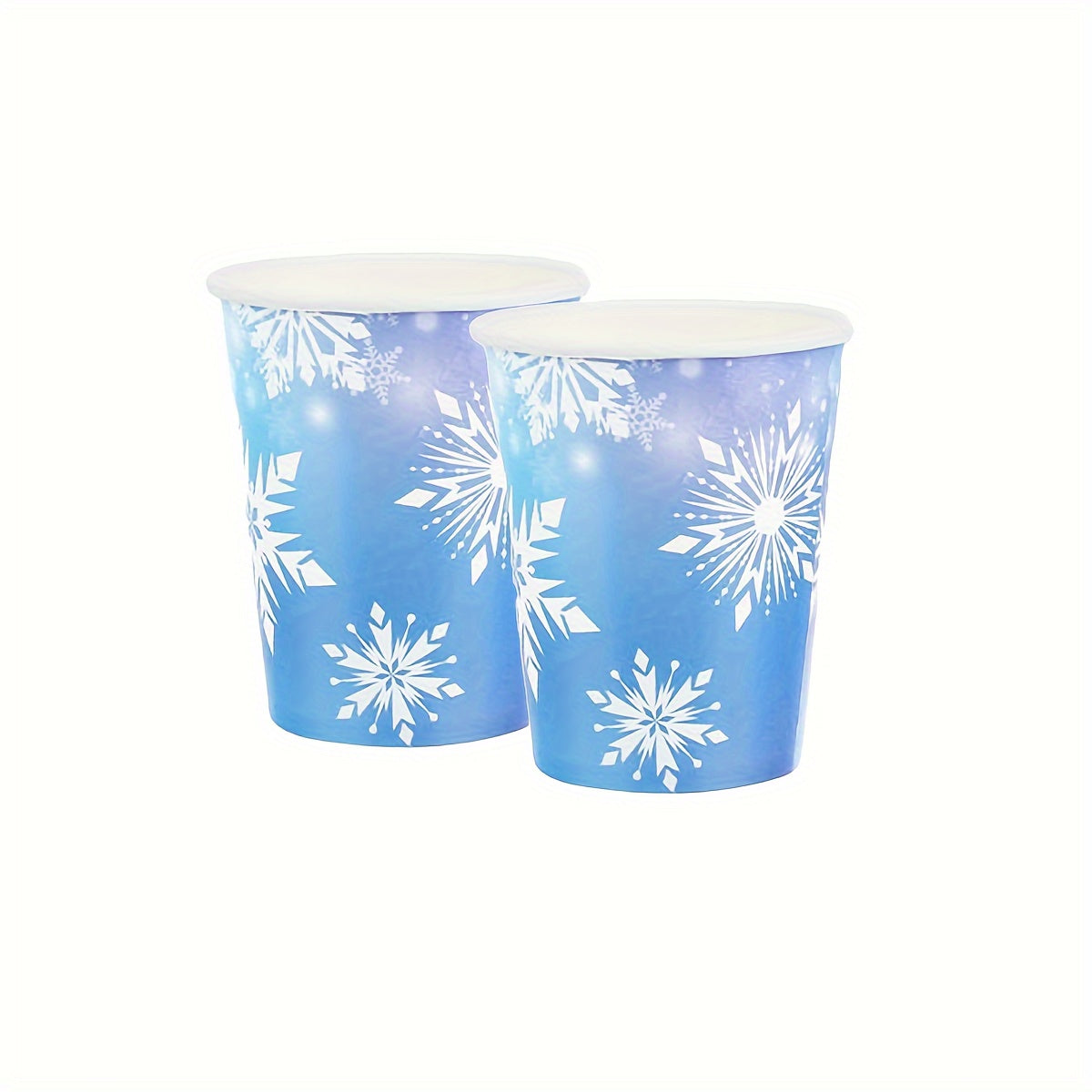 Winter Wonderland Party Supplies: 80 Pieces of Festive Snowflake Plates, Napkins, and Cups - Ideal for Christmas and Winter Birthday Celebrations.