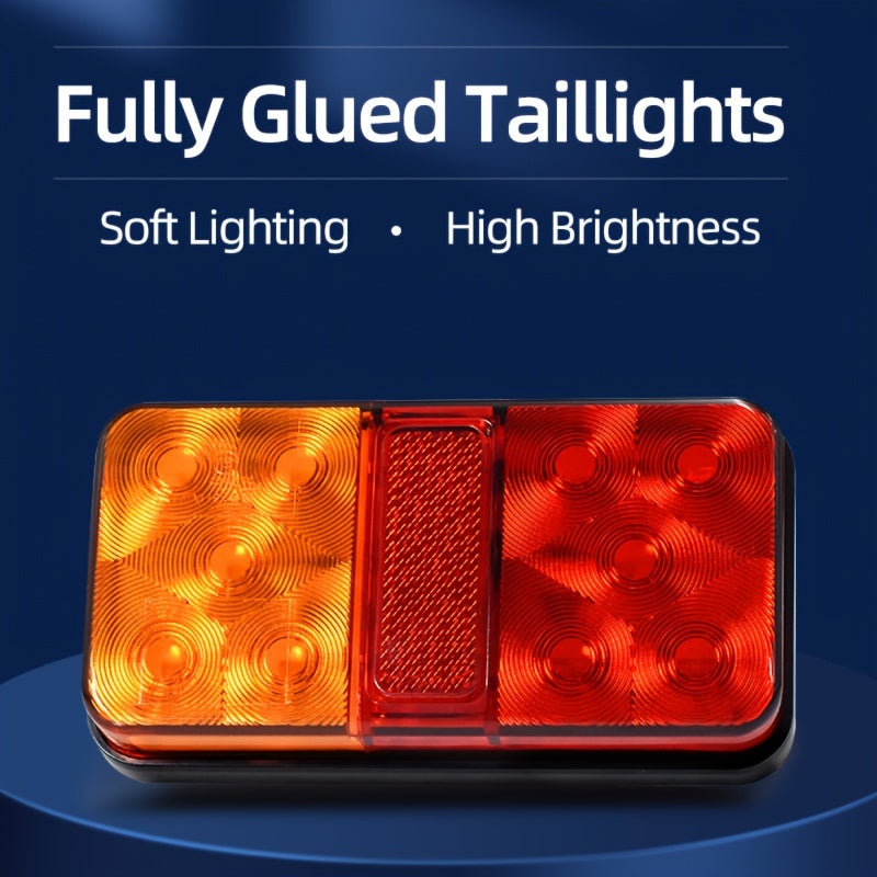 2pcs cnsunny light LED Tail Light Assemblies for Motor Vehicles with 10 high-brightness LED beads. Suitable for trucks, trailers, and RVs. 12V hardwired with no battery.