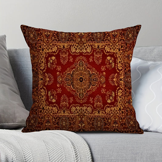 MEMNUN Bohemian Throw Pillow Cover 1pc, Double-Sided Decorative Cushion Case with Zipper Closure, Polyester, Machine Washable, 44.96x44.96 cm - No Insert