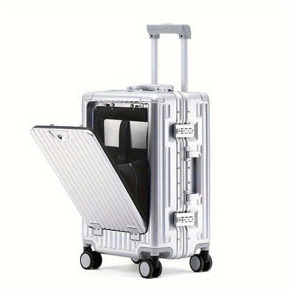 Durable Business Carry-On Luggage with Aluminum Frame, Spinner Wheels, and Combination Lock