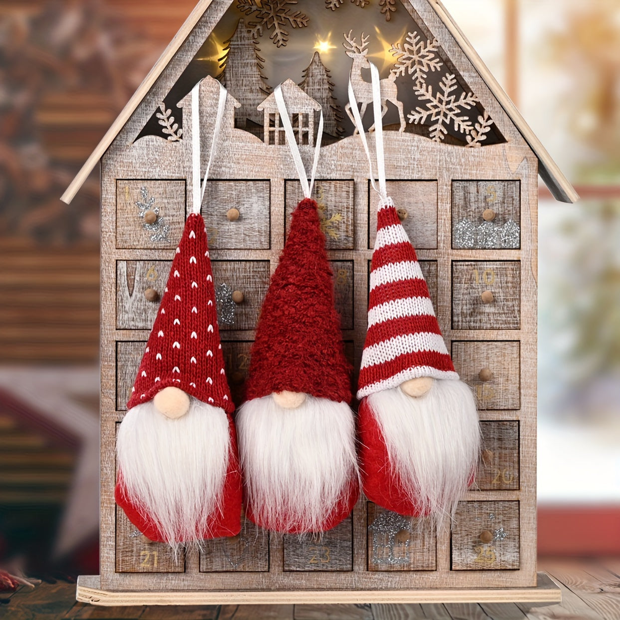 Set of 3 Christmas gnome ornaments for versatile seasonal decoration, perfect for holidays and special occasions.