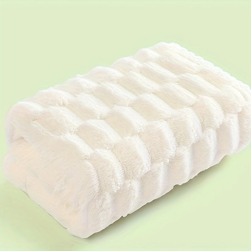 1pc Ultra-Soft Microfiber Towel - Quick-Dry, Super Absorbent Waffle Weave, Ideal for Home, Spa, Gym & Travel, Pastel Colors with Cloud Pattern, Plush & Knitted Texture