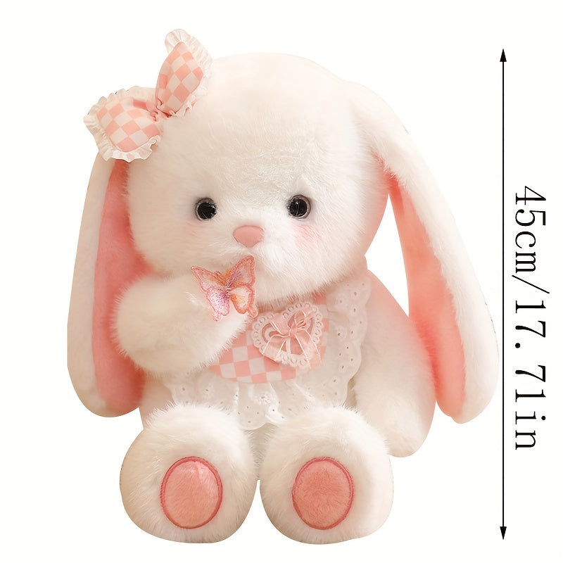 45cm Kawaii Rabbit Plush Toy Teddy Bear Soft Stuffed Animal Doll, Ideal for Home Decor and Gifts, Made of Soft Polyester Fiber