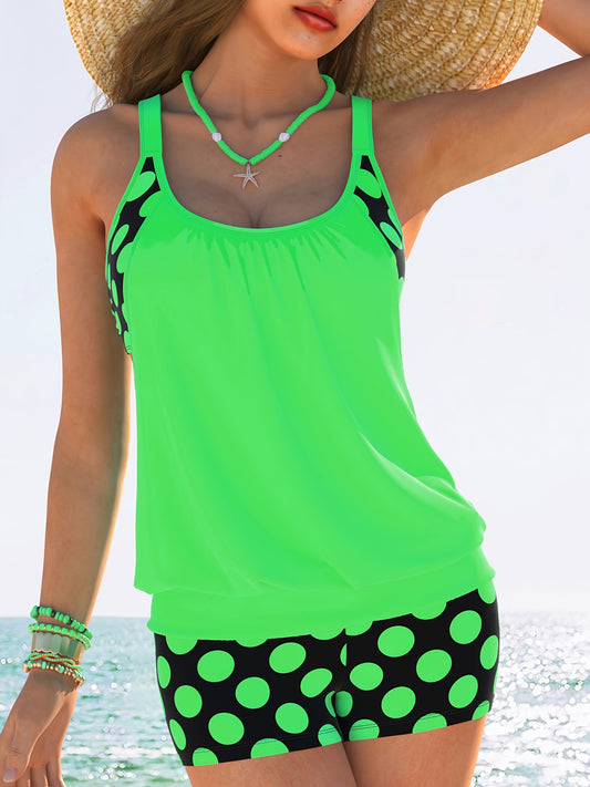 Polka Dot Tankini Set for Women